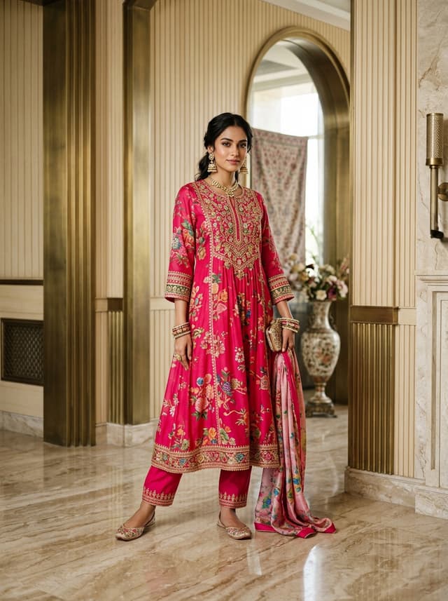 Crimson Red Handcrafted Chikankari Kurti (No. 068)